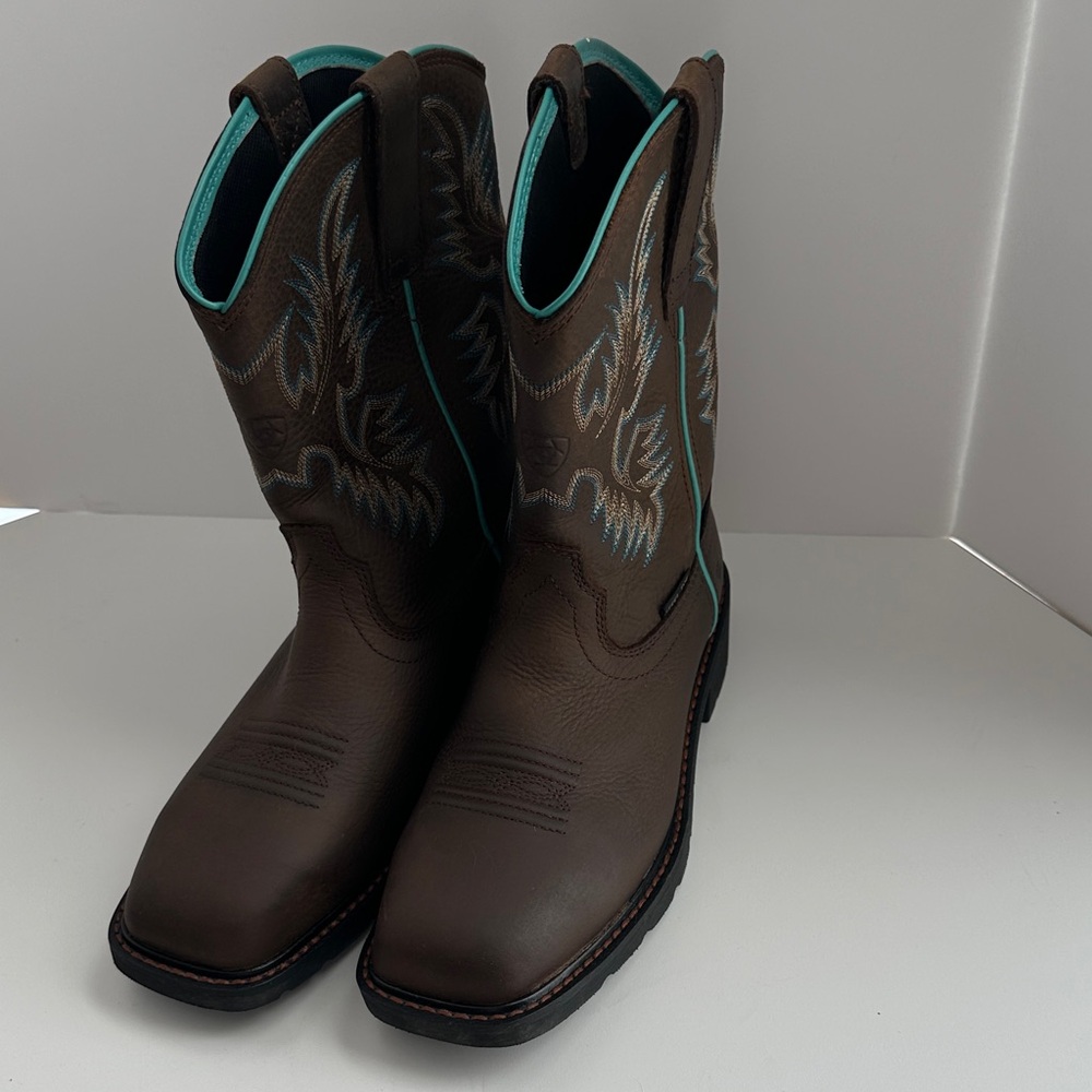 Ariat Women's Krista Waterproof Steel Toe Work Boots in brown